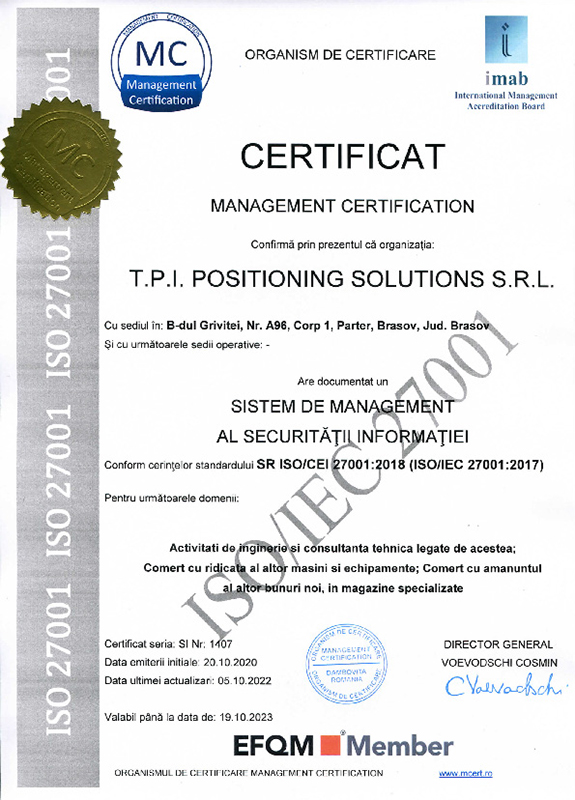 T.P.I POSITIONING SOLUTIONS 27001