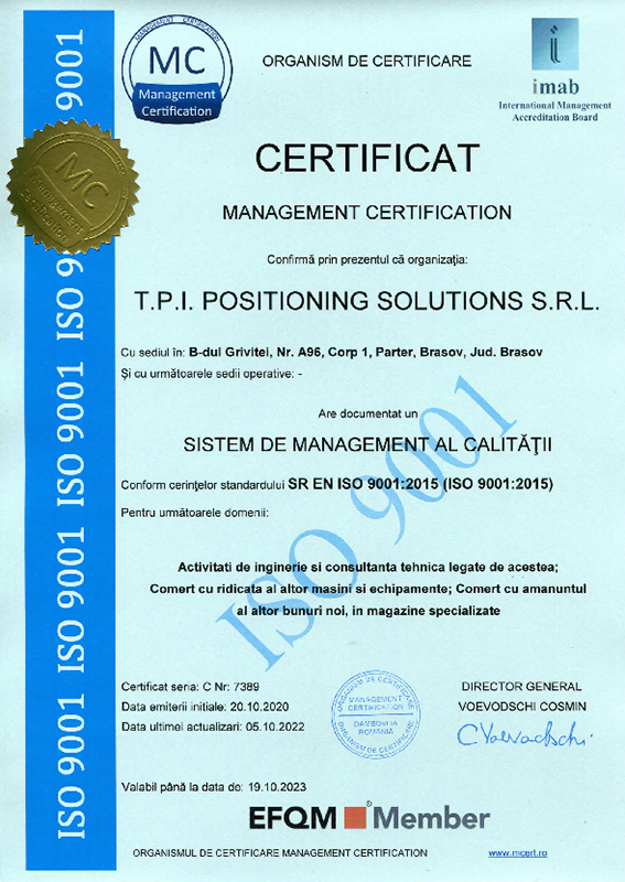 T.P.I. POSITIONING SOLUTIONS 9001